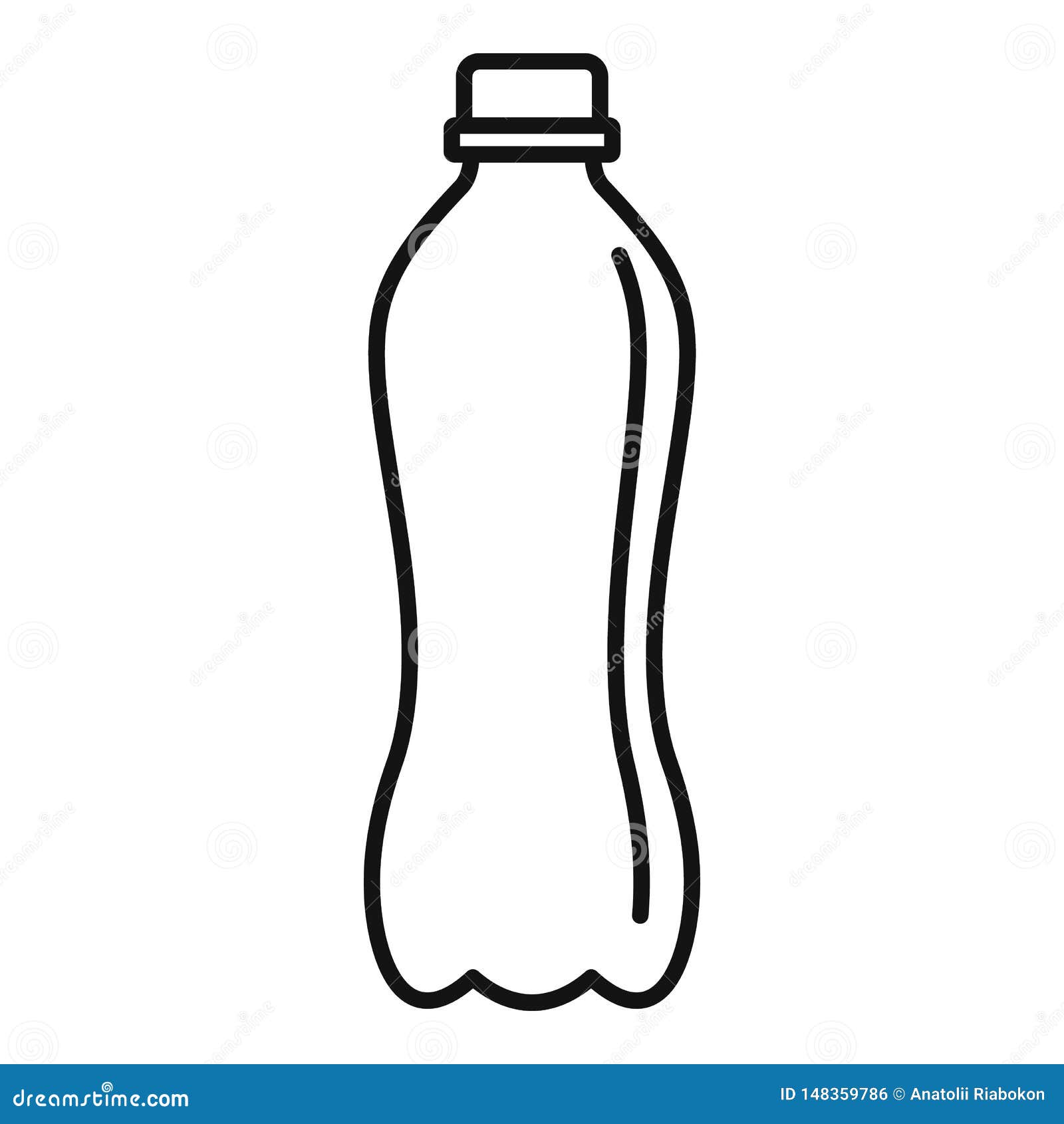 Plastic Water Bottle Icon, Outline Style Stock Vector Illustration of