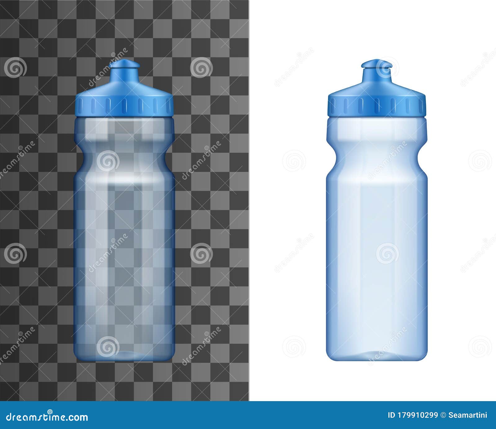 Plastic reusable water bottles set colorful drink Vector Image