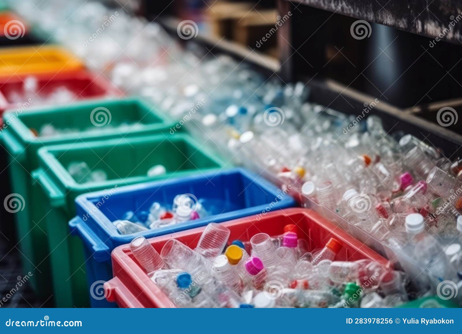 Plastic Water Bottle Waste. Generate Ai Stock Illustration