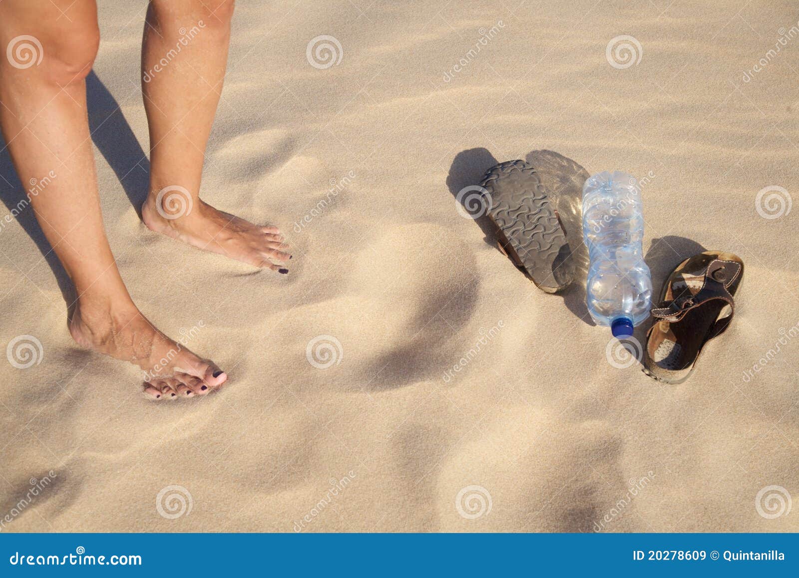 Plastic Water Bottle and Woman Feet Stock Image Image of slipper, europe 20278609