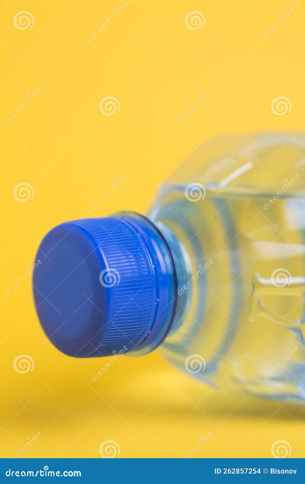 Plastic Water Bottle on Yellow Stock Photo Image of liquid, concept