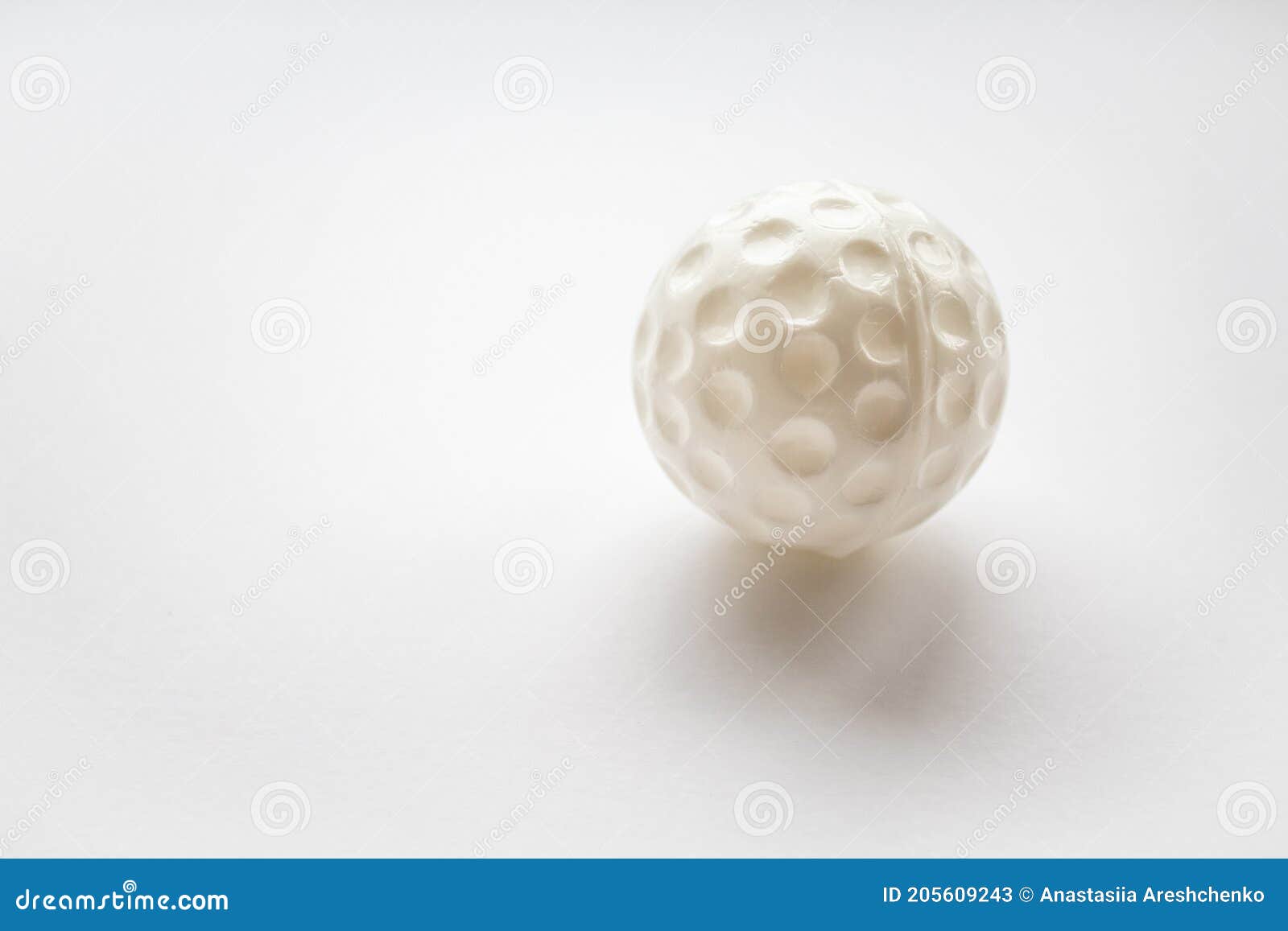 Plastic White Ball on a White Background Closeup Stock Image Image