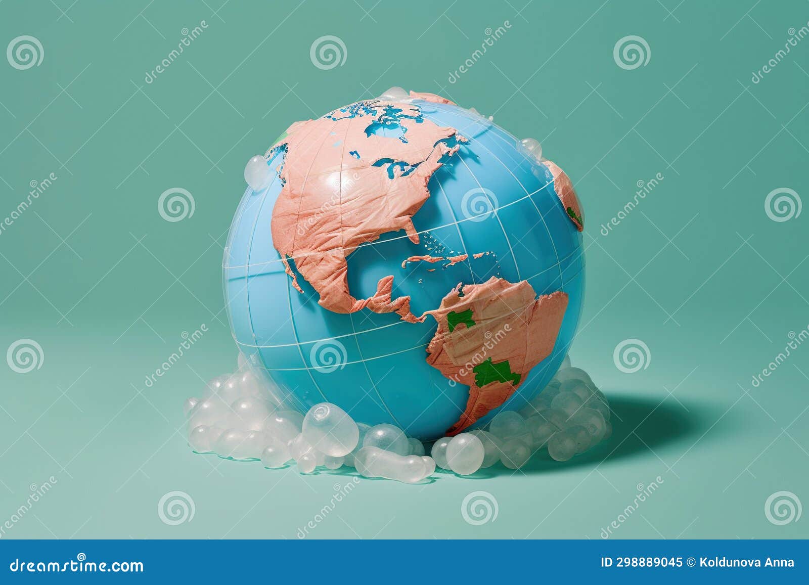 Plastic World Win Minimalism, Concept of Sustainability Stock Image