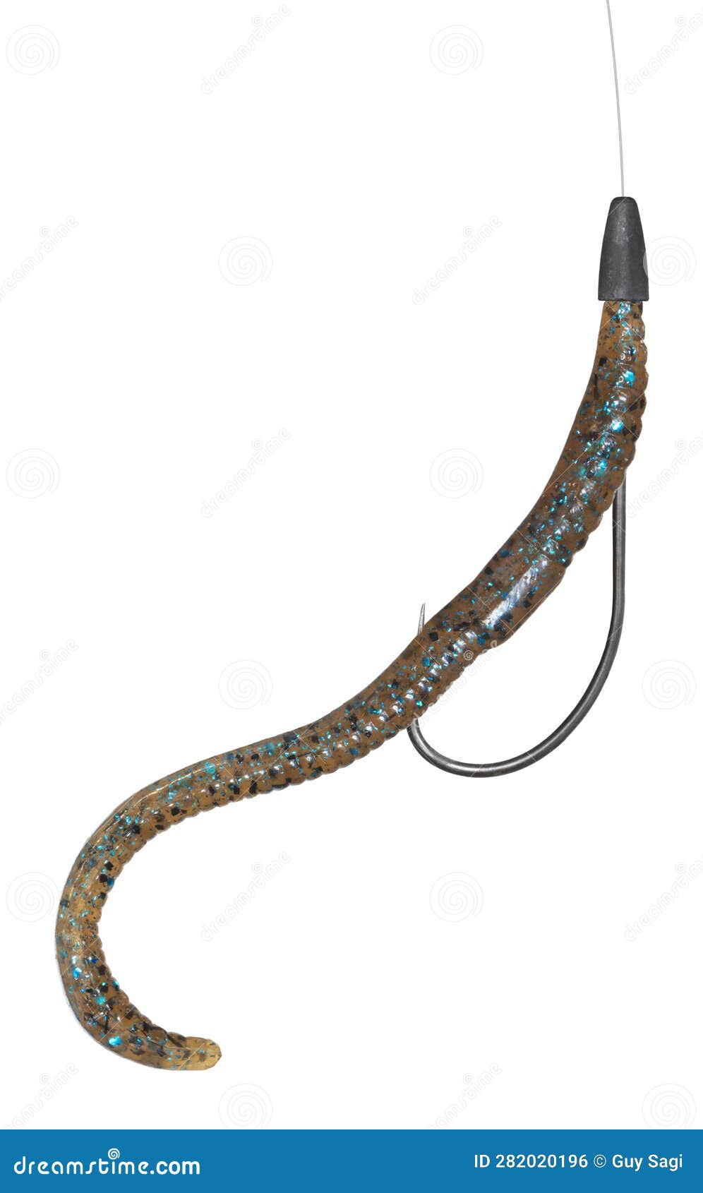 Plastic Worm with Hook and Weight Rigged Weedless Stock Illustration ...