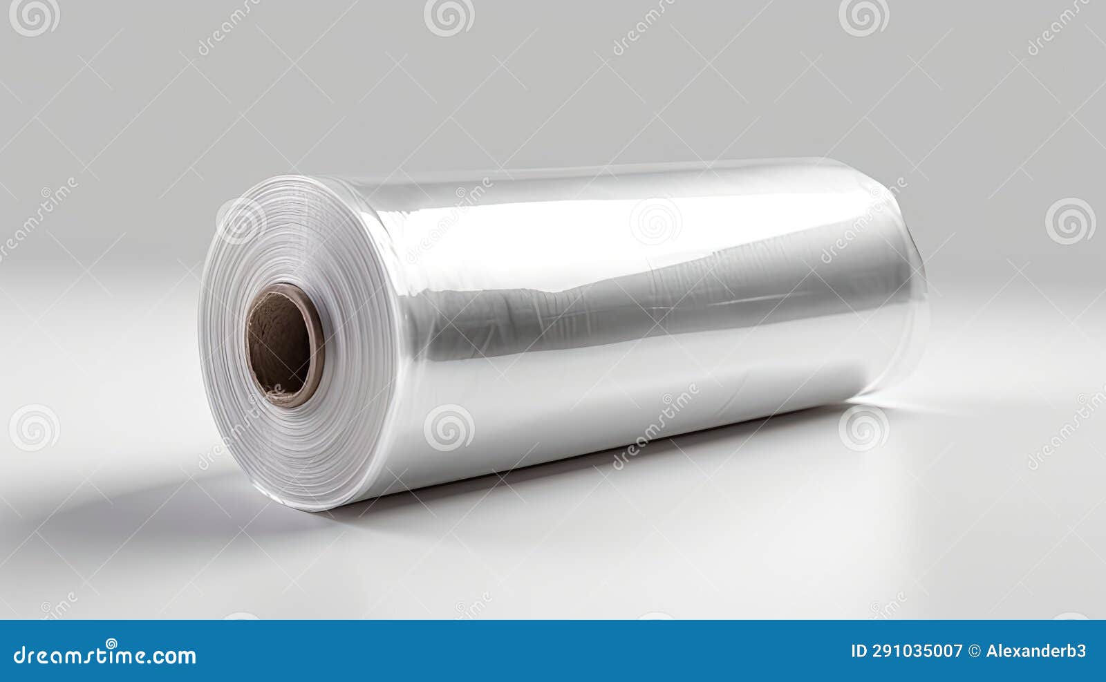 Plastic Wrap Roll. Versatile Thin Film for Food Sealing on White