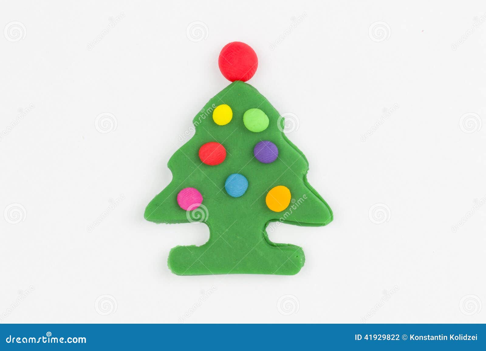 Plasticine christmas tree. stock photo. Image of playful 41929822