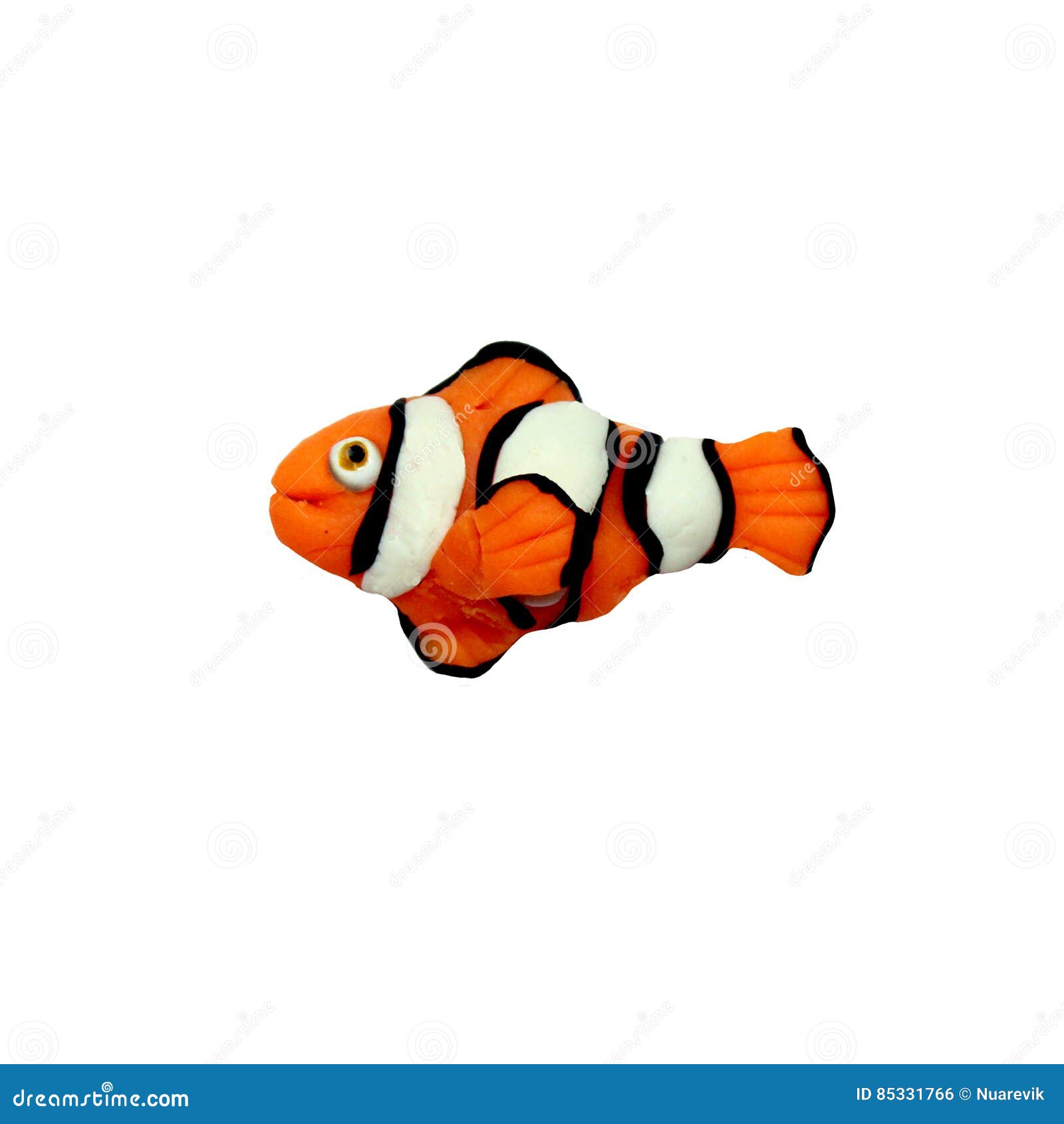 Plasticine Tropical Clownfish Sculpture Isolated Stock Photo Image of
