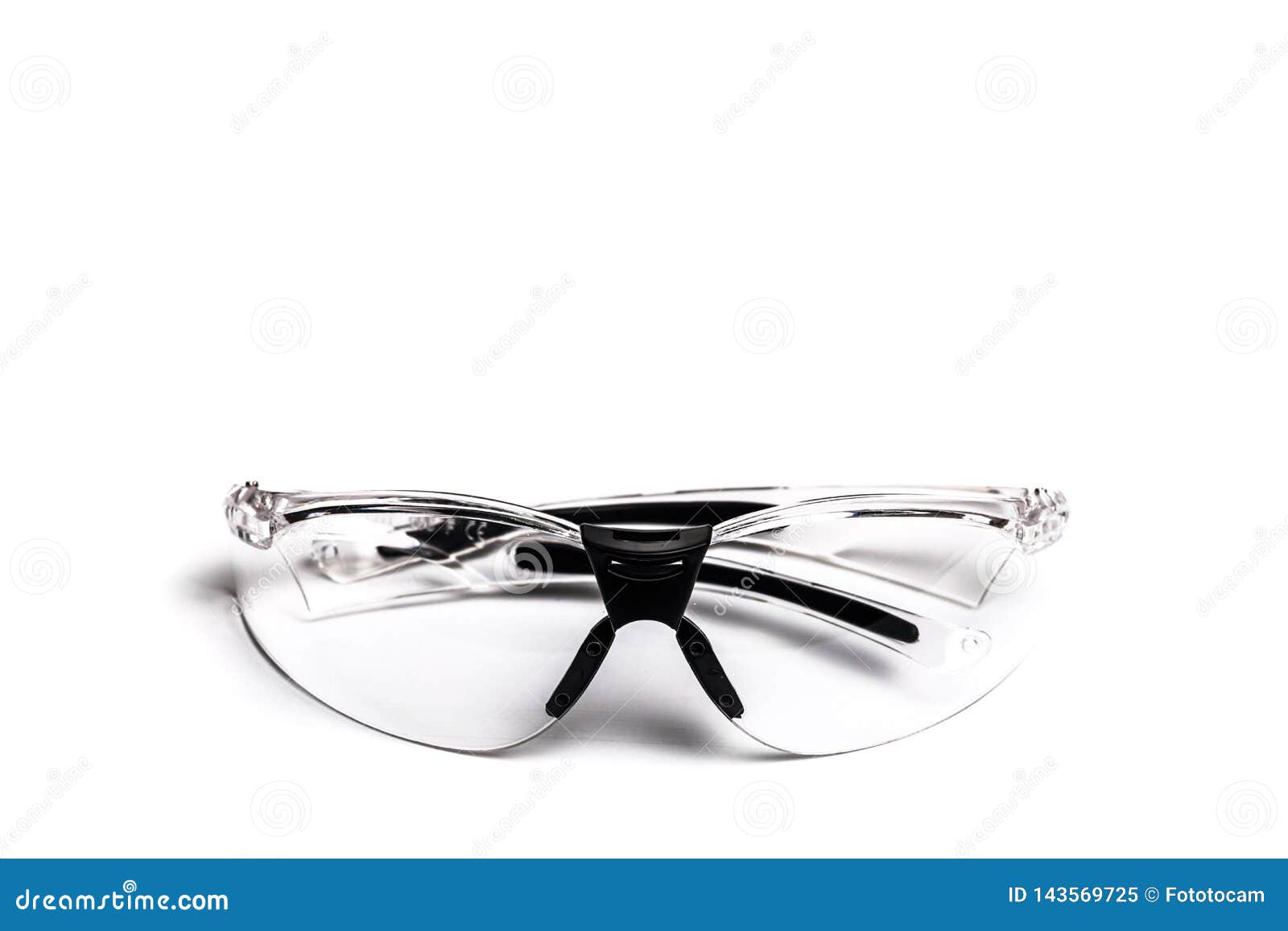 Plastick Safety Glasses for Construction Work Isolated on White