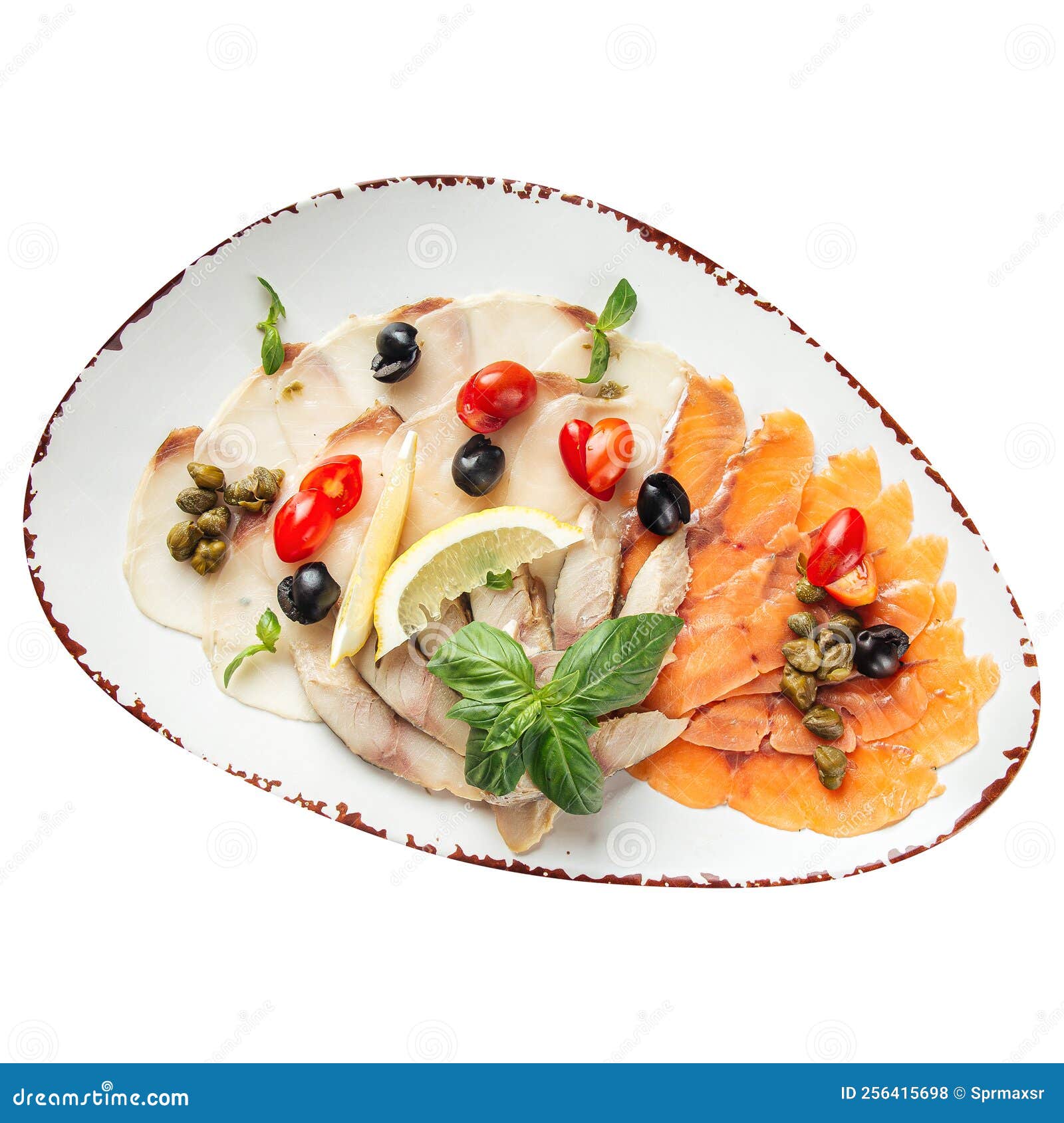 Plate of Assorted Sliced Fish Appetizer Stock Photo Image of food