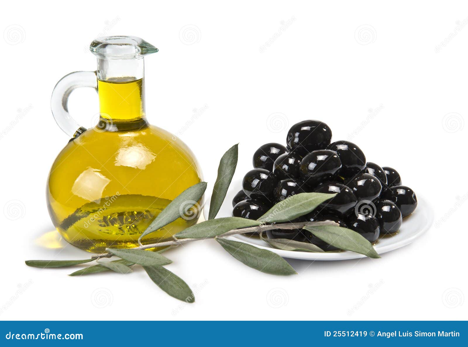 A Plate with Black Olives and Oil. Stock Image Image of harvest