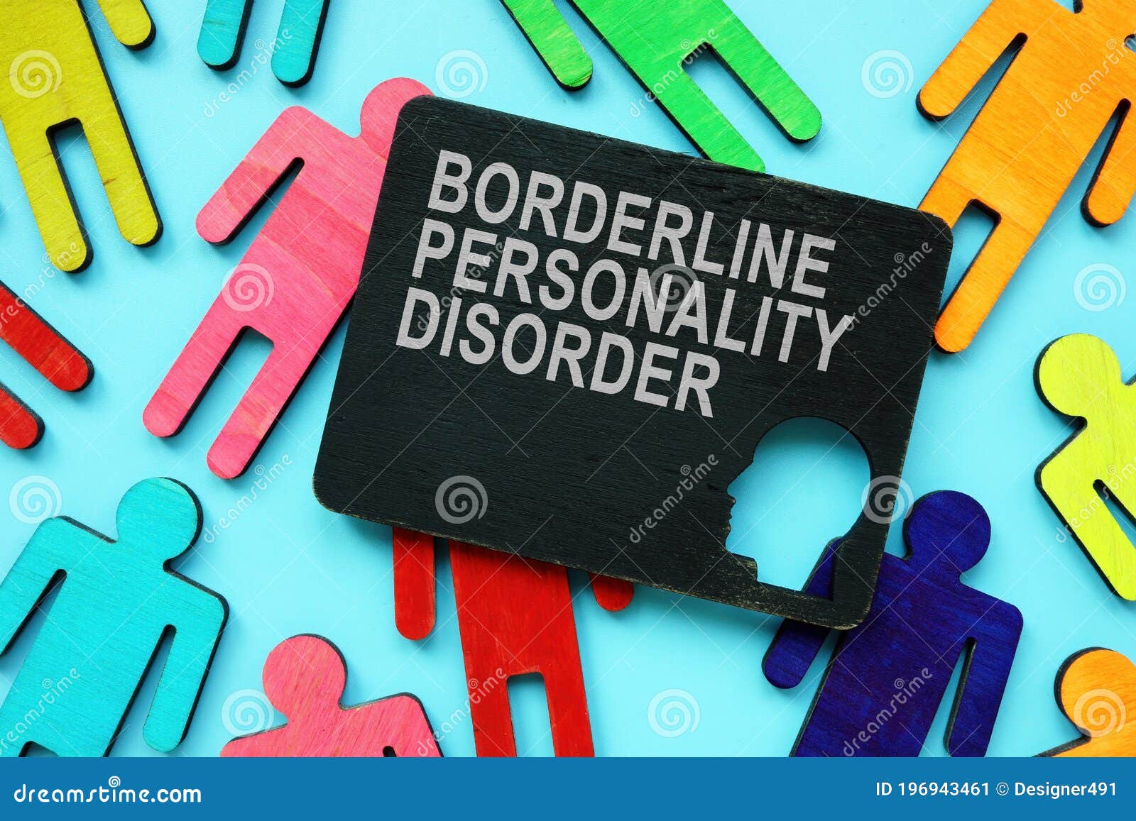 plate with borderline personality disorder bpd words.