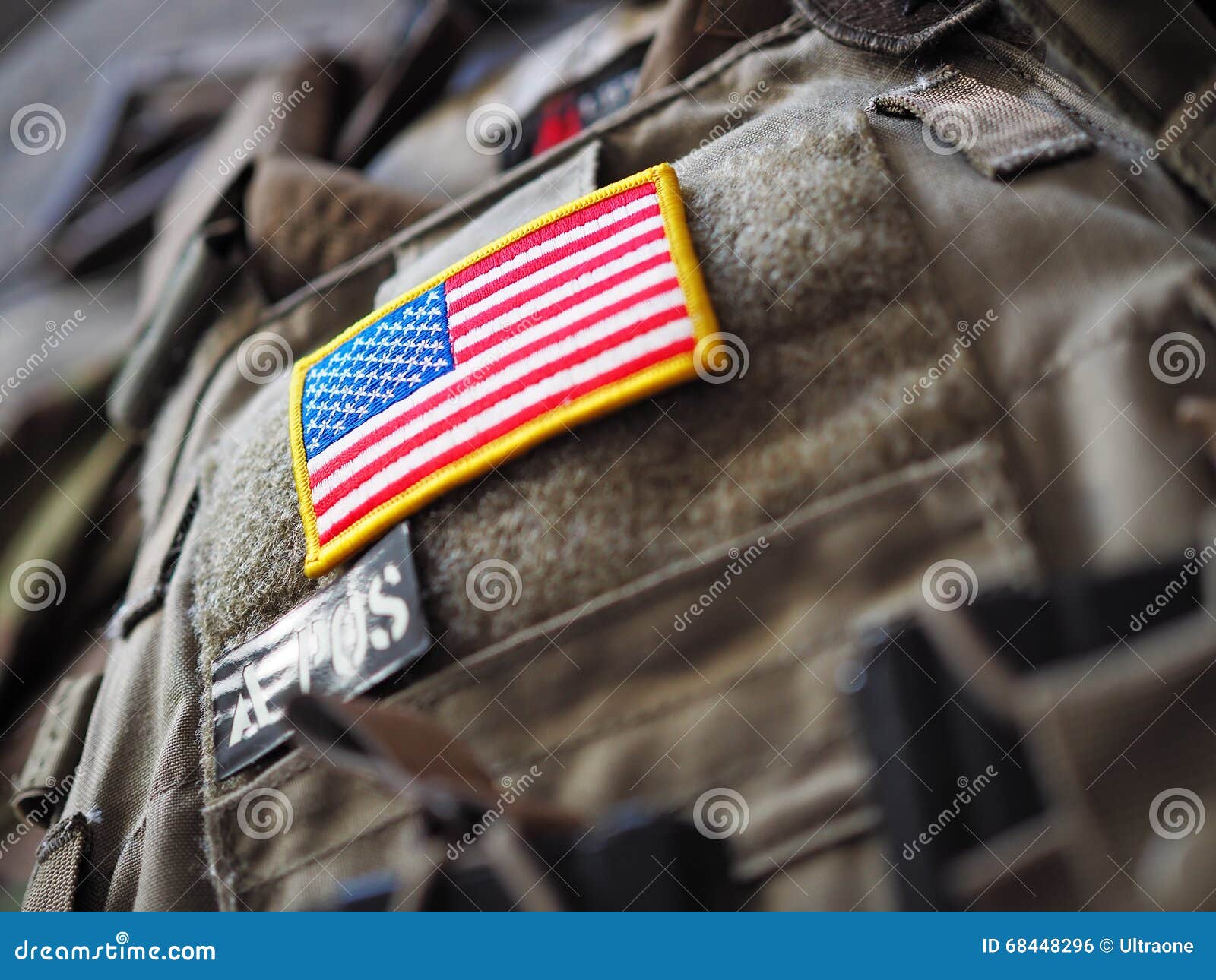 Plate Carrier With USA Flag Patch RoyaltyFree Stock Photography