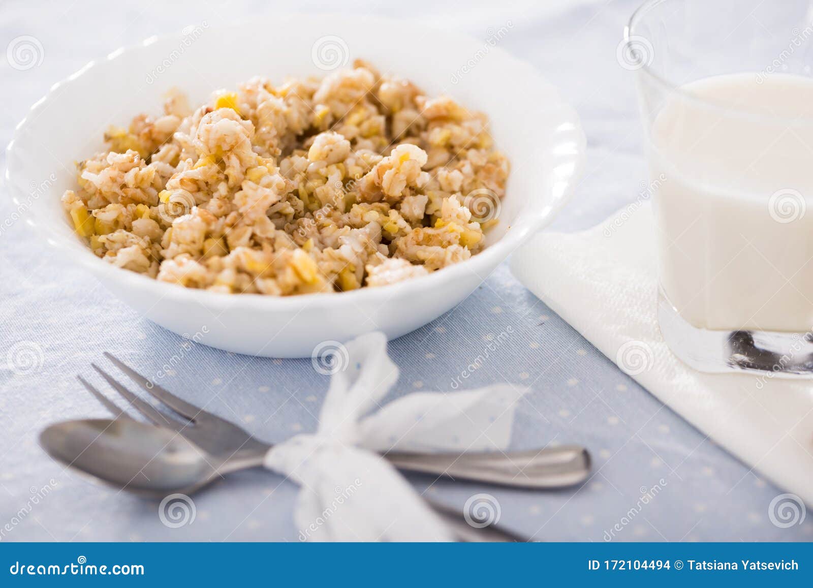 Plate with Cereal Porridge for Breakfast Stock Photo Image of closeup