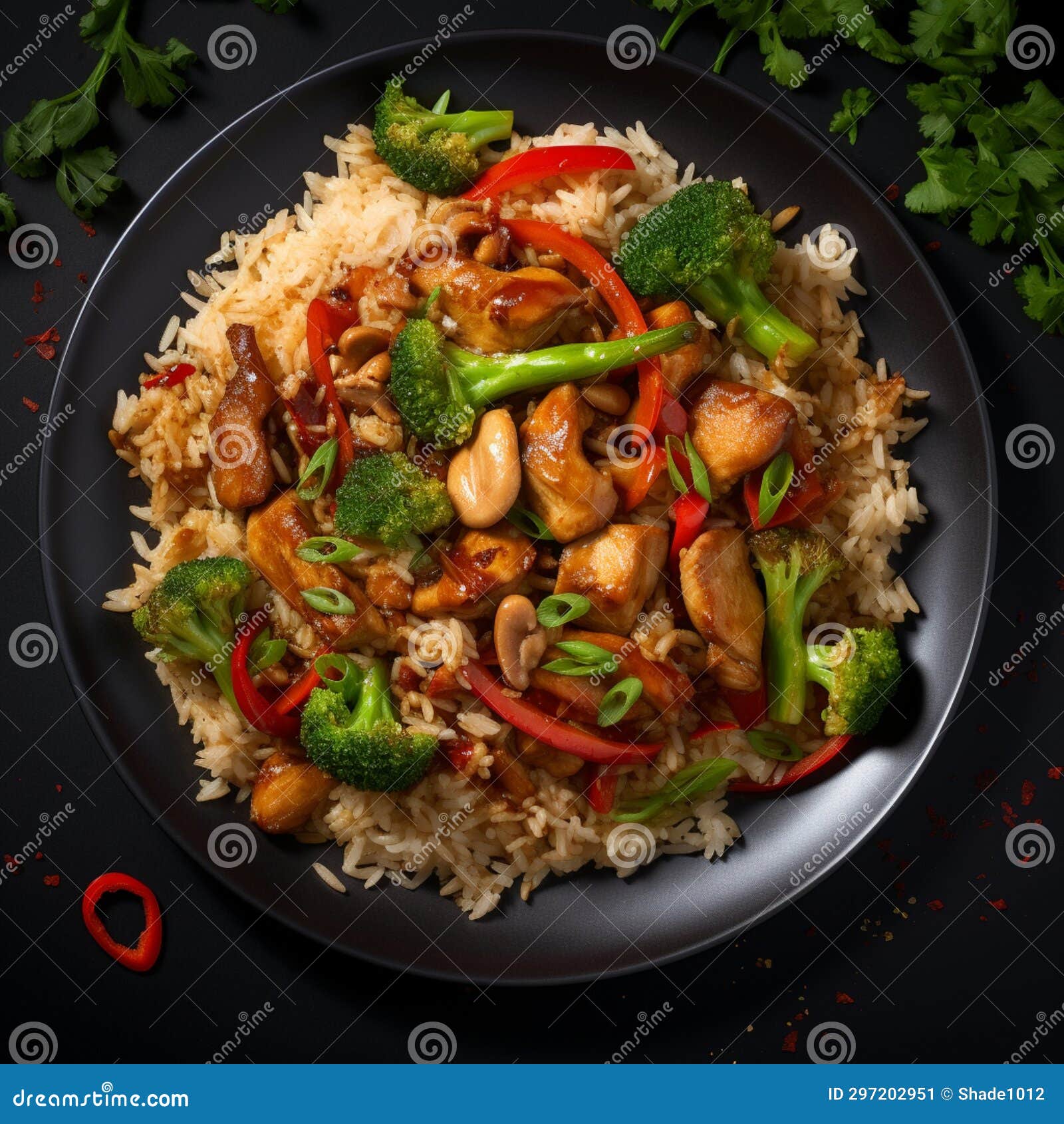 Stir Fried Chicken with Vegetables Stock Illustration - Illustration of