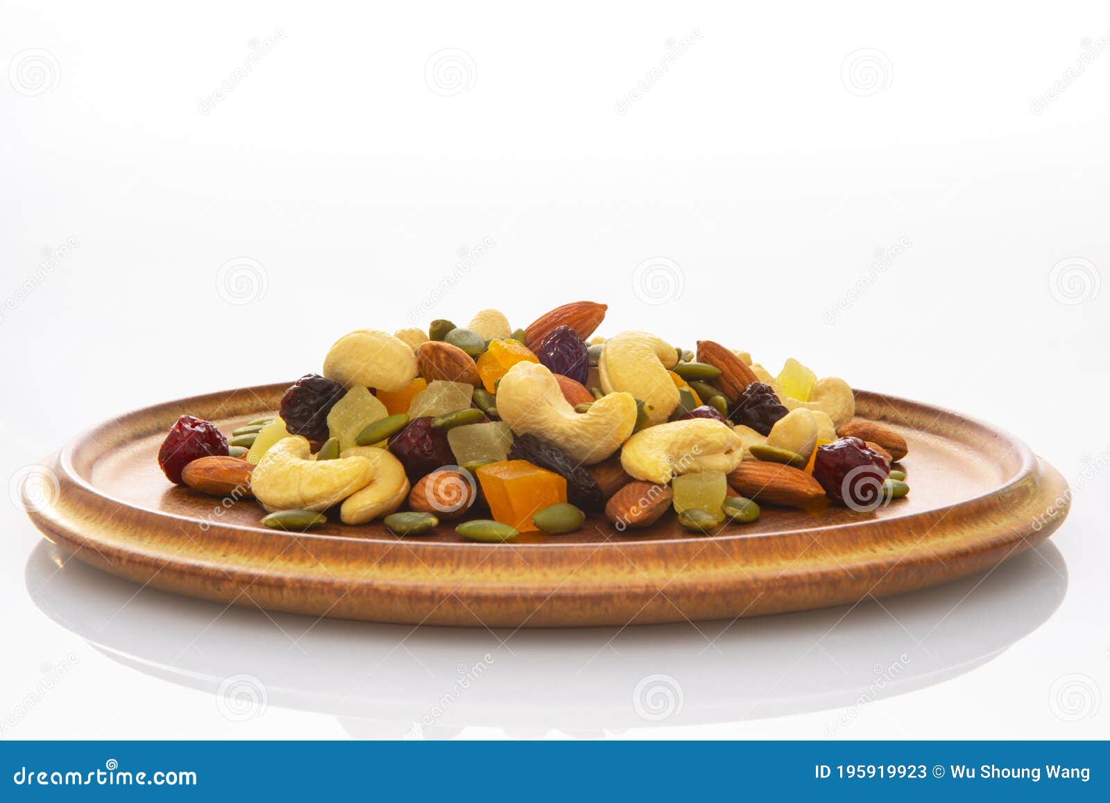 Plate, Containing, Nutritious, Mixed Nuts Stock Image Image of health
