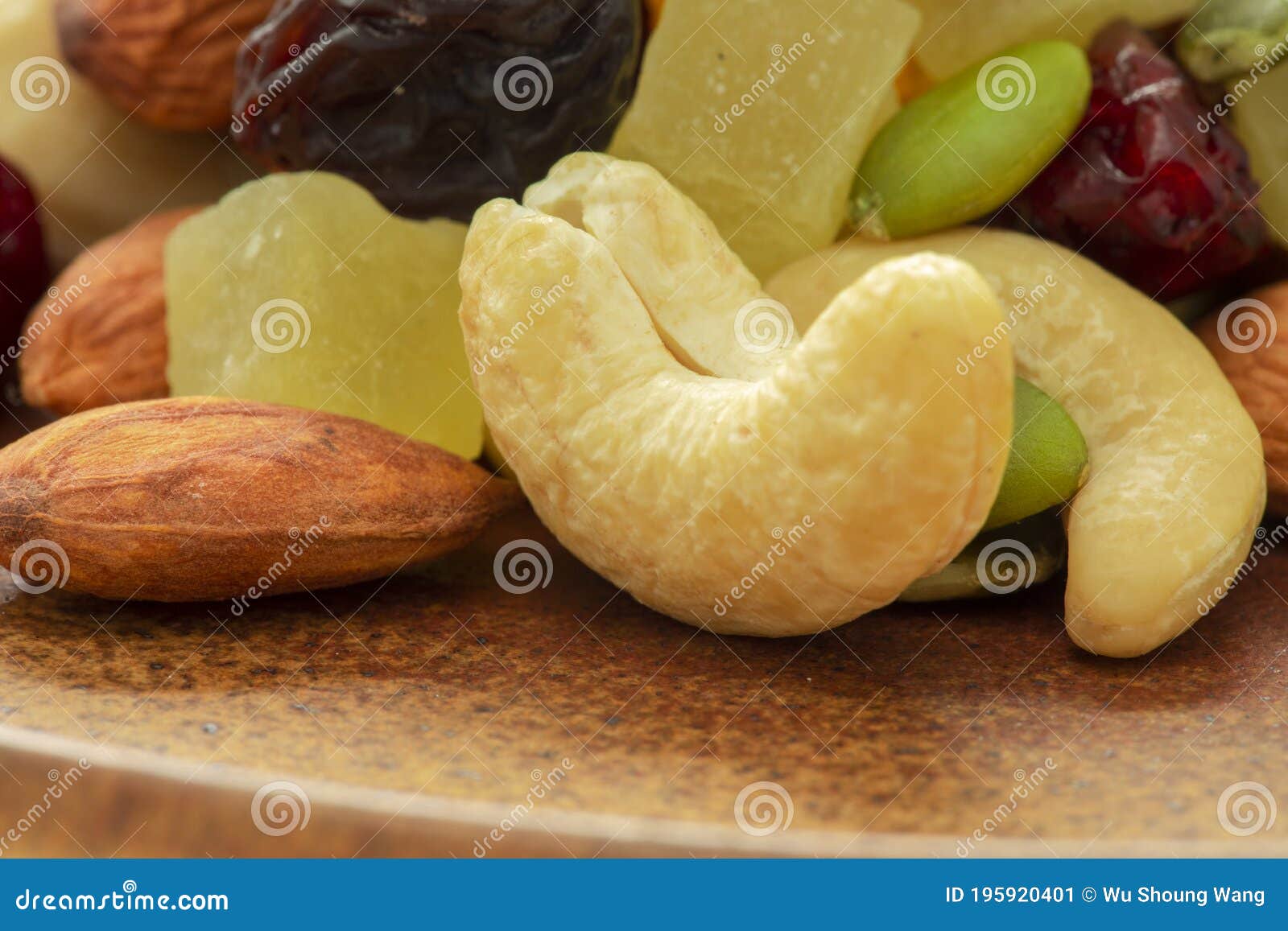 Plate, Containing, Nutritious, Mixed Nuts Stock Image Image of