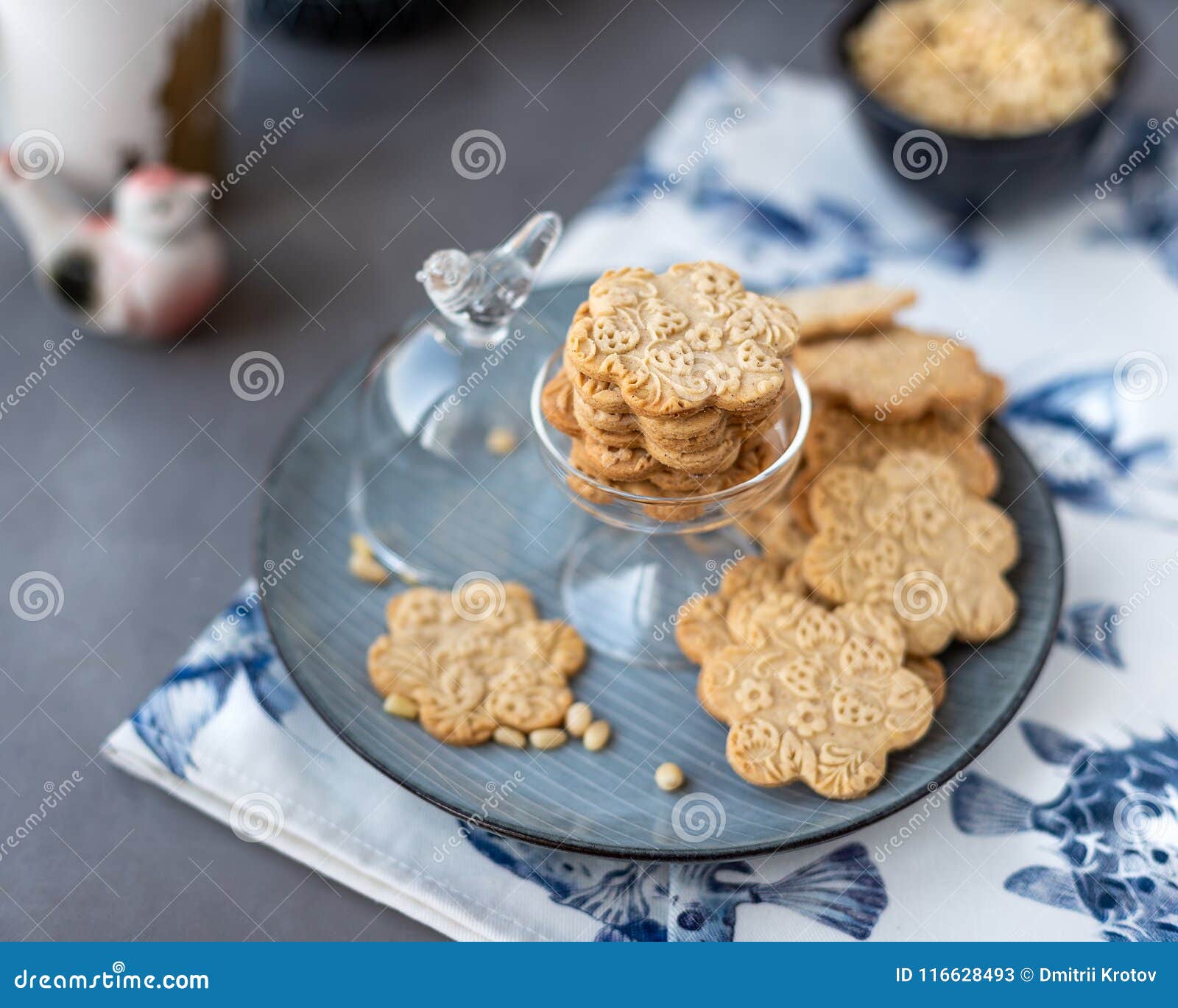 Cookie With Decorative Patterns Stock Image Image Of Closeup