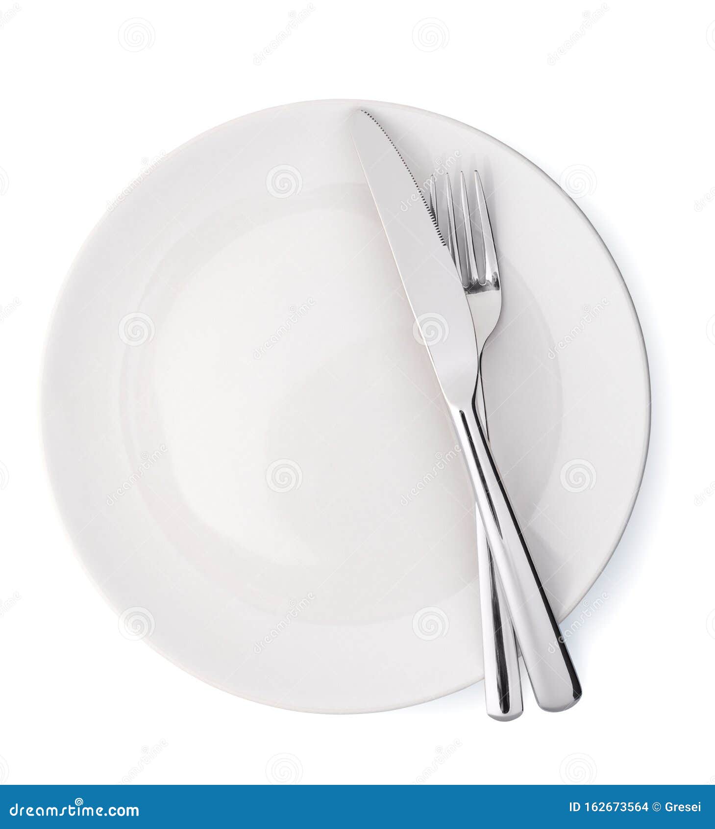 Plate and cutlery stock photo. Image of stainless, plate 162673564
