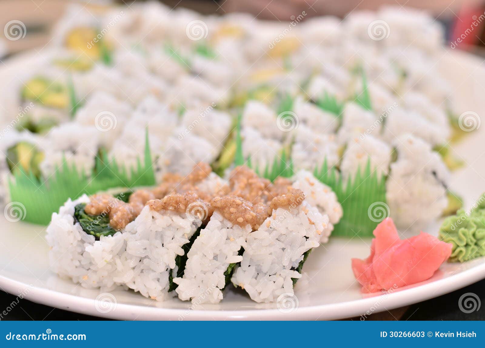 Delicious sushi plate stock image. Image of dish, food 30266603