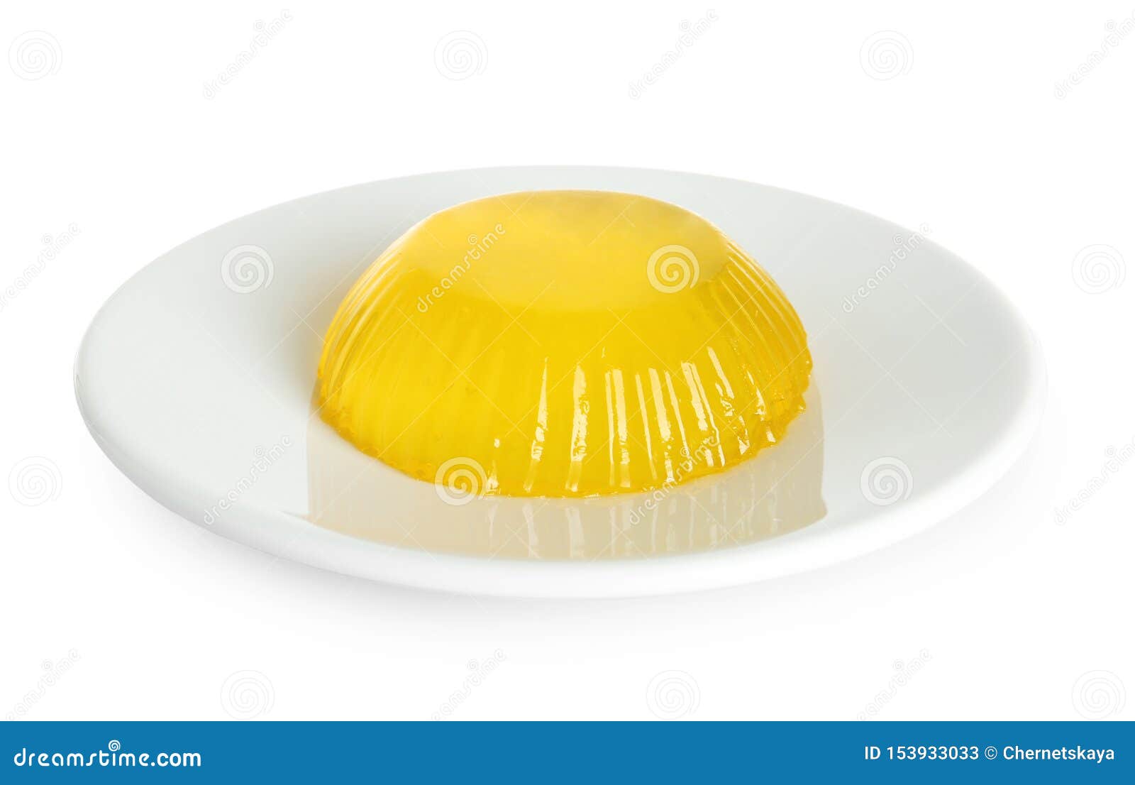 Plate with Delicious Yellow Fruit Jelly Isolated Stock Image Image of