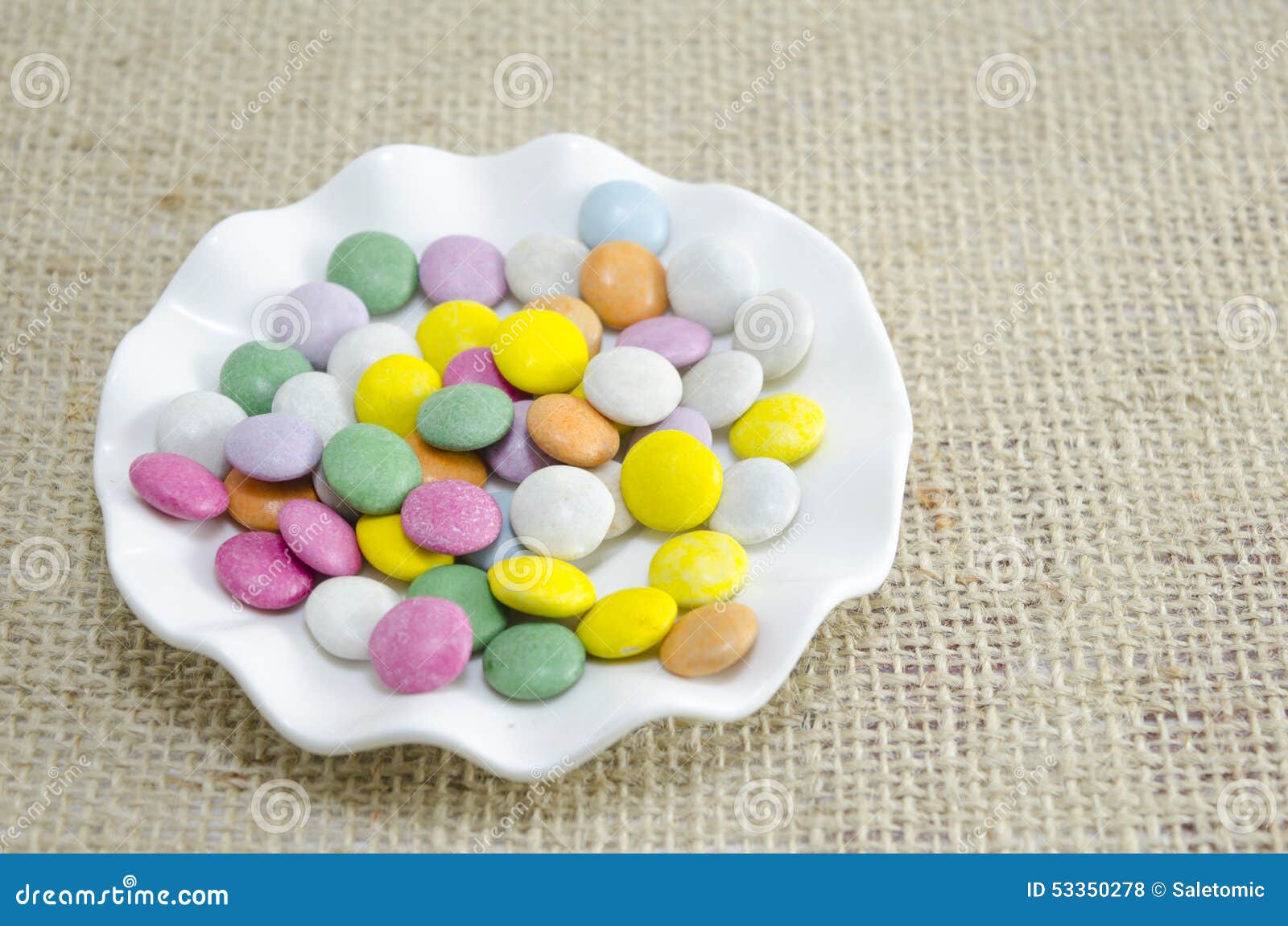 Plate Filled with Small Chocolates Balls Stock Photo Image of showing