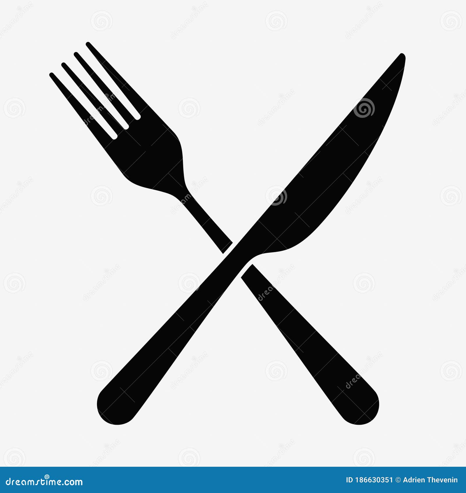 Crossed Knife And Fork Black Icons Isolated On White Background Stock crossed-knife-and-fork-black-icons-isolated-on-white-background-stock
