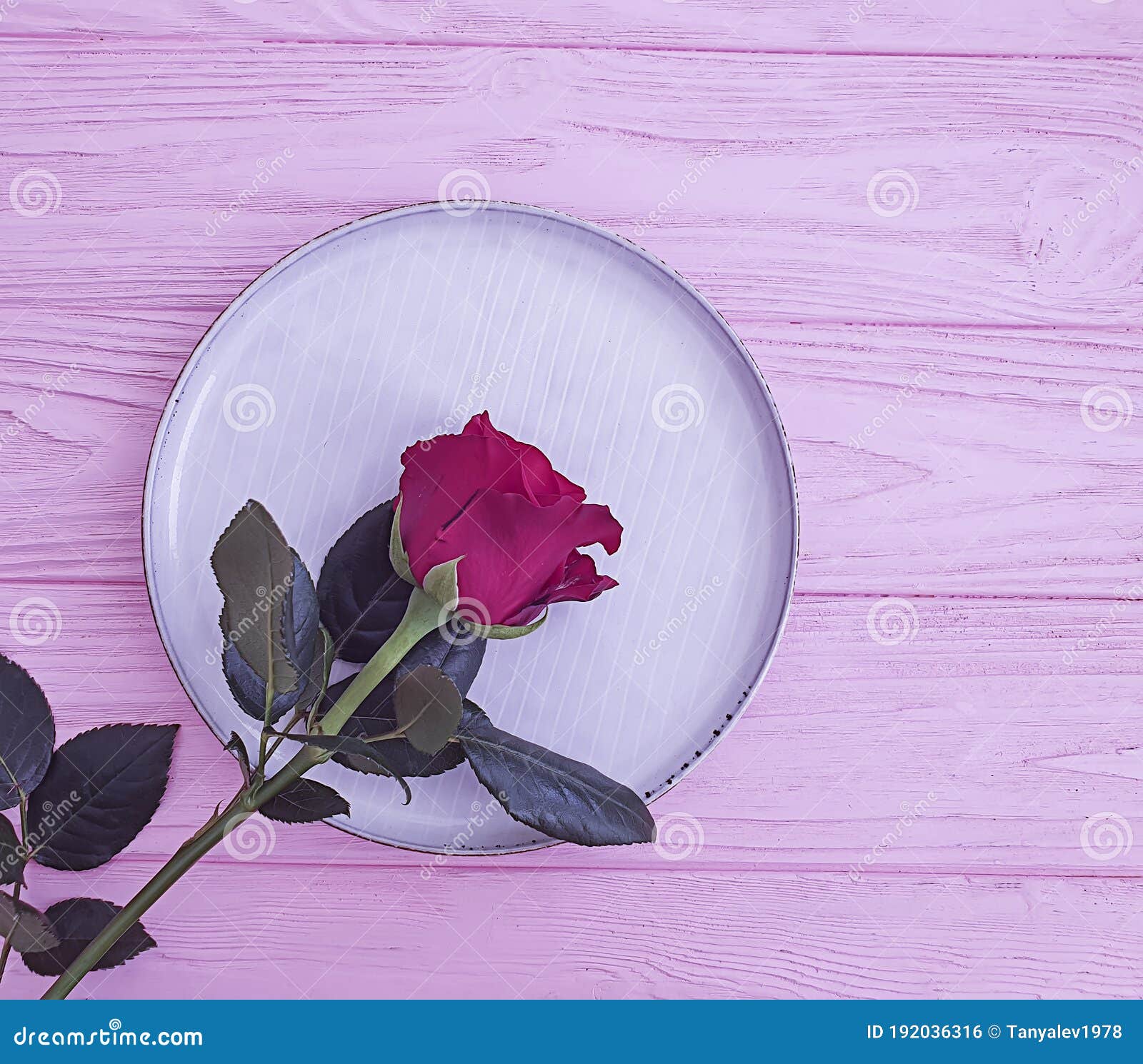plate flower rose  wooden backgroundn rustic