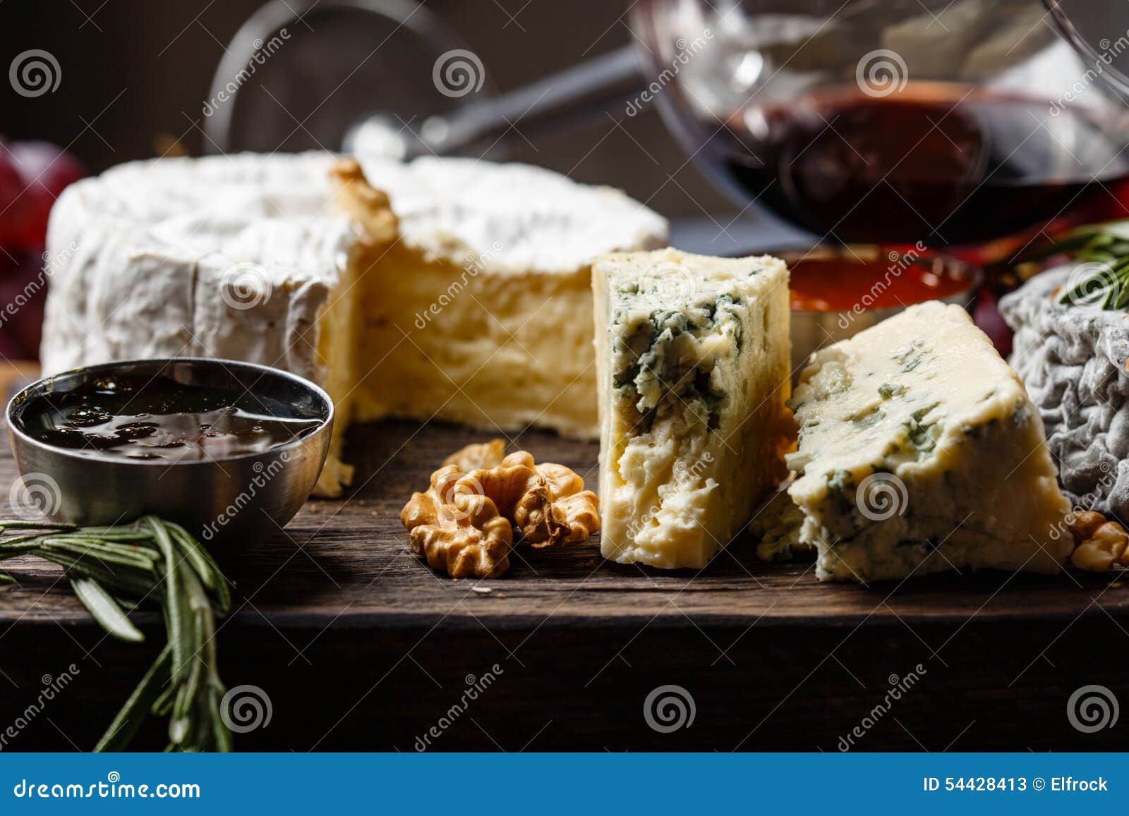 Plate of french cheeses stock image. Image of grape, product 54428413