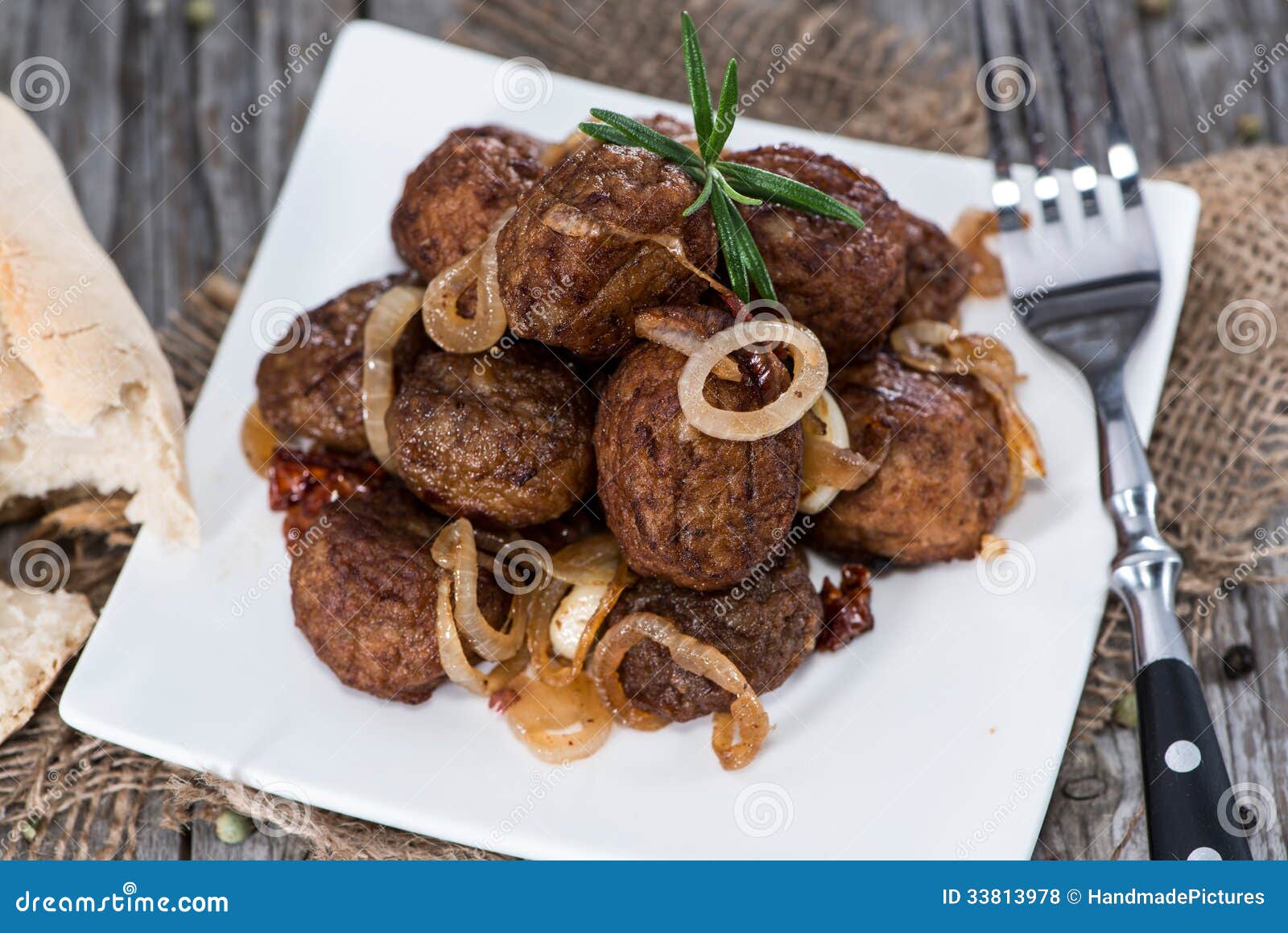 Plate with Fresh Made Meatballs Stock Photo - Image of detail ...