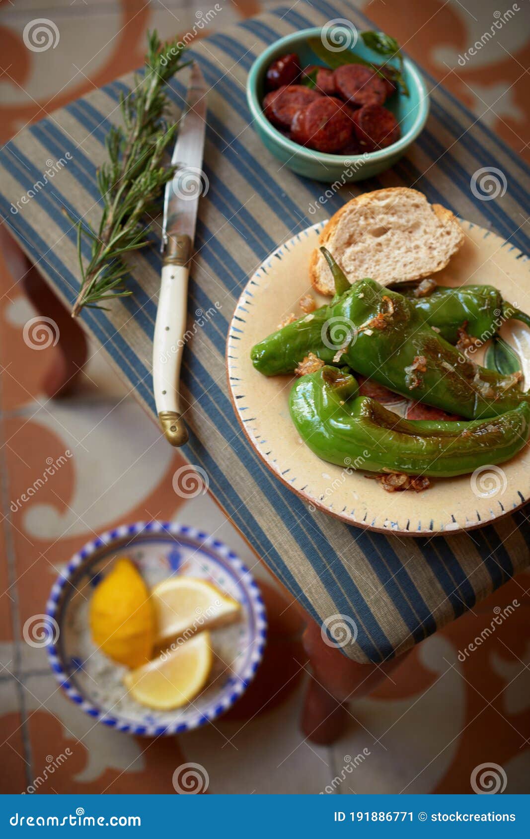 plate of fresh roasted green chili peppers