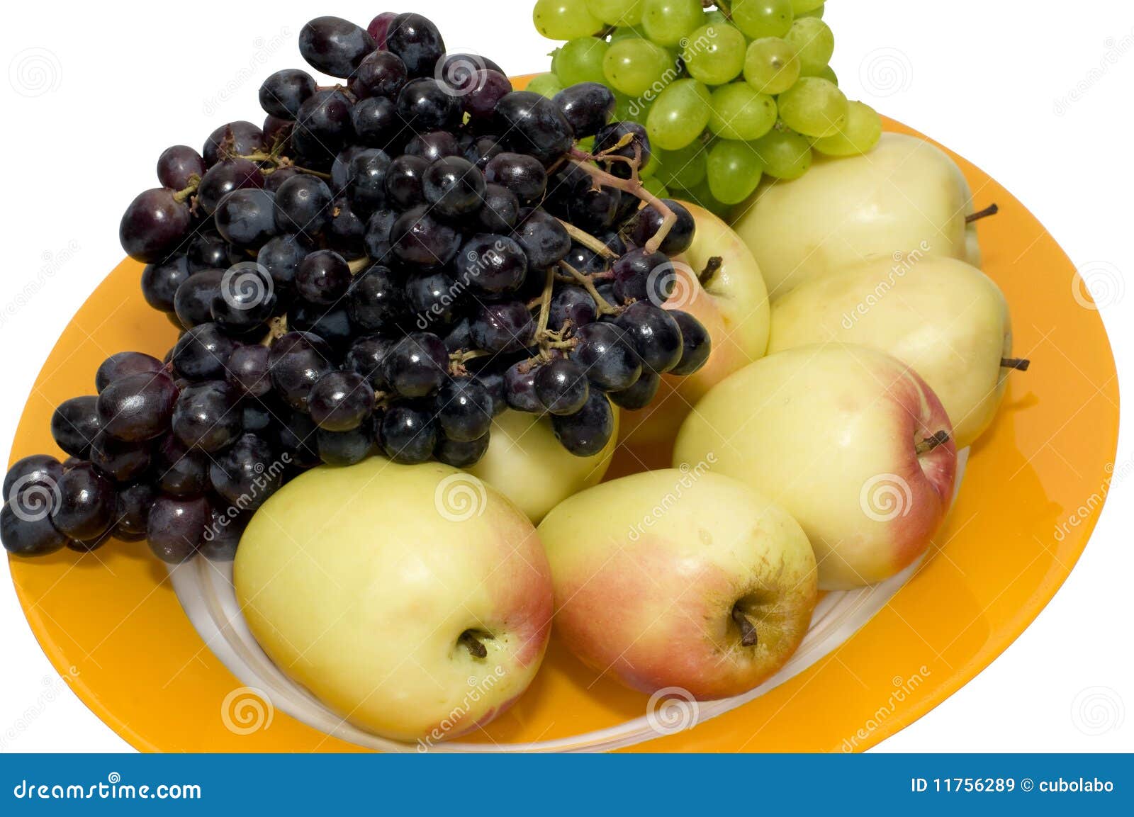 The Plate of Grapes and Apples Stock Image Image of diet, natural