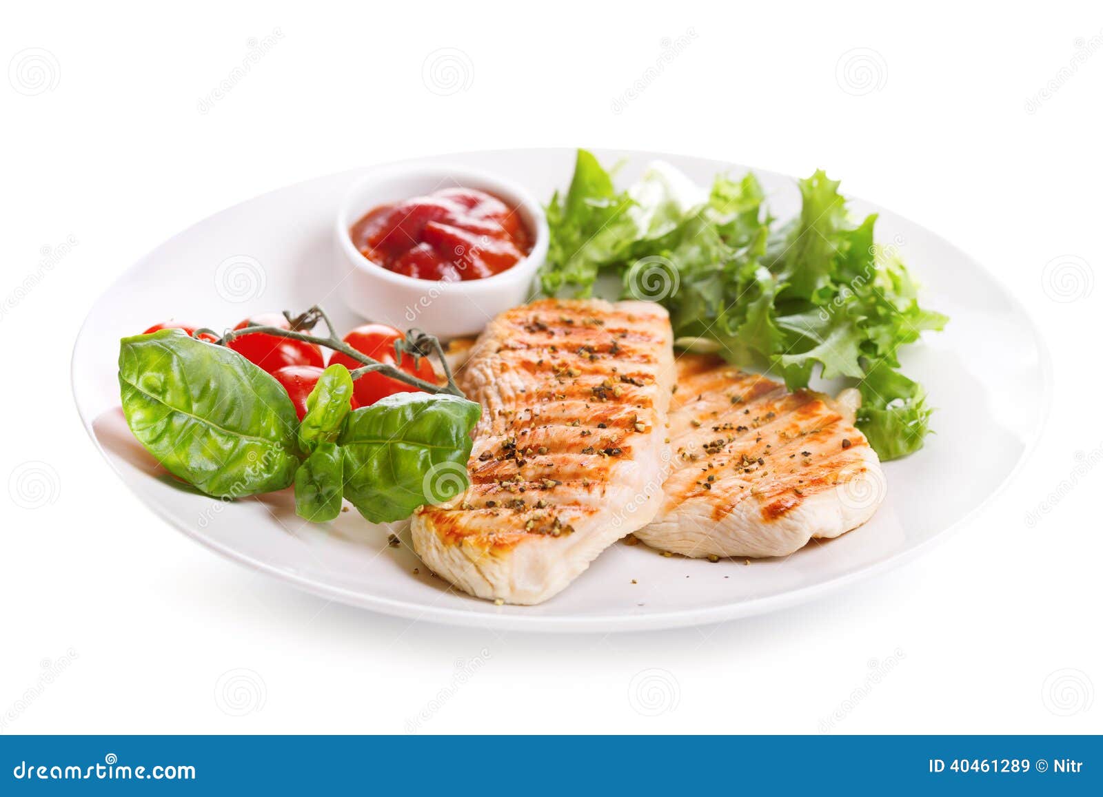 Plate of Grilled Chicken Breast with Vegetables Stock Image Image of