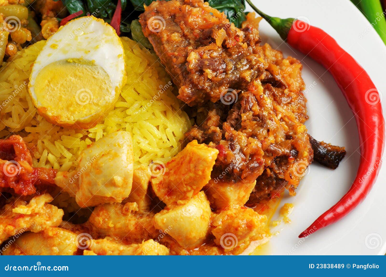 Plate of indonesian food stock image. Image of dish, food 23838489