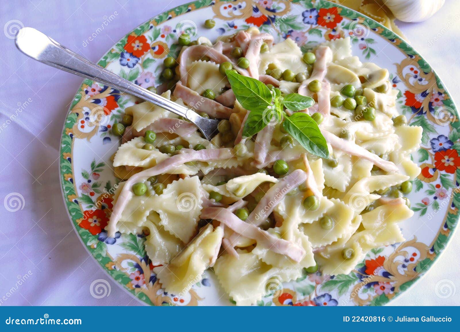 Plate of Italian pasta stock photo. Image of mouth, closeup 22420816