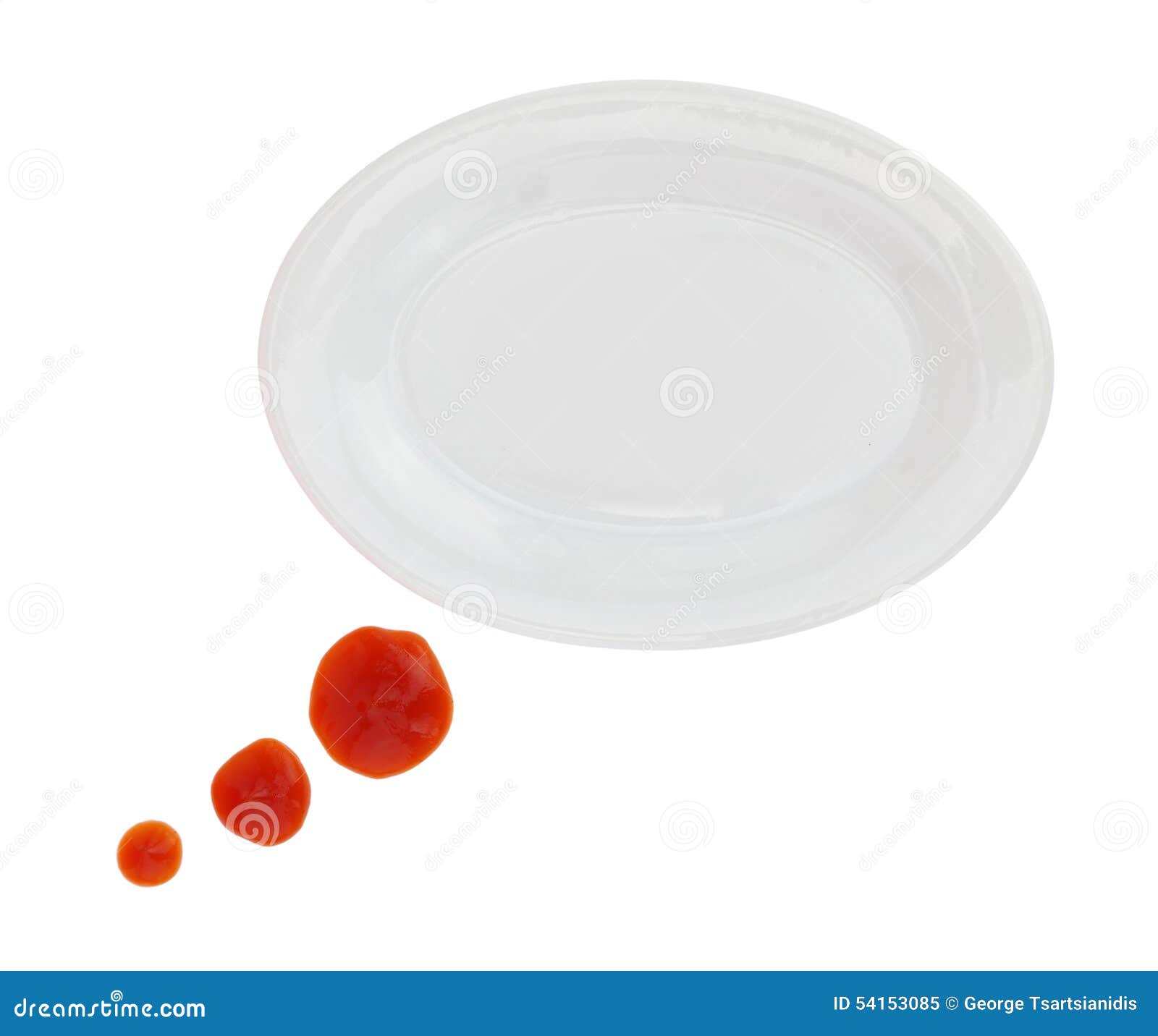 Plate with ketchup stains stock image. Image of communication 54153085
