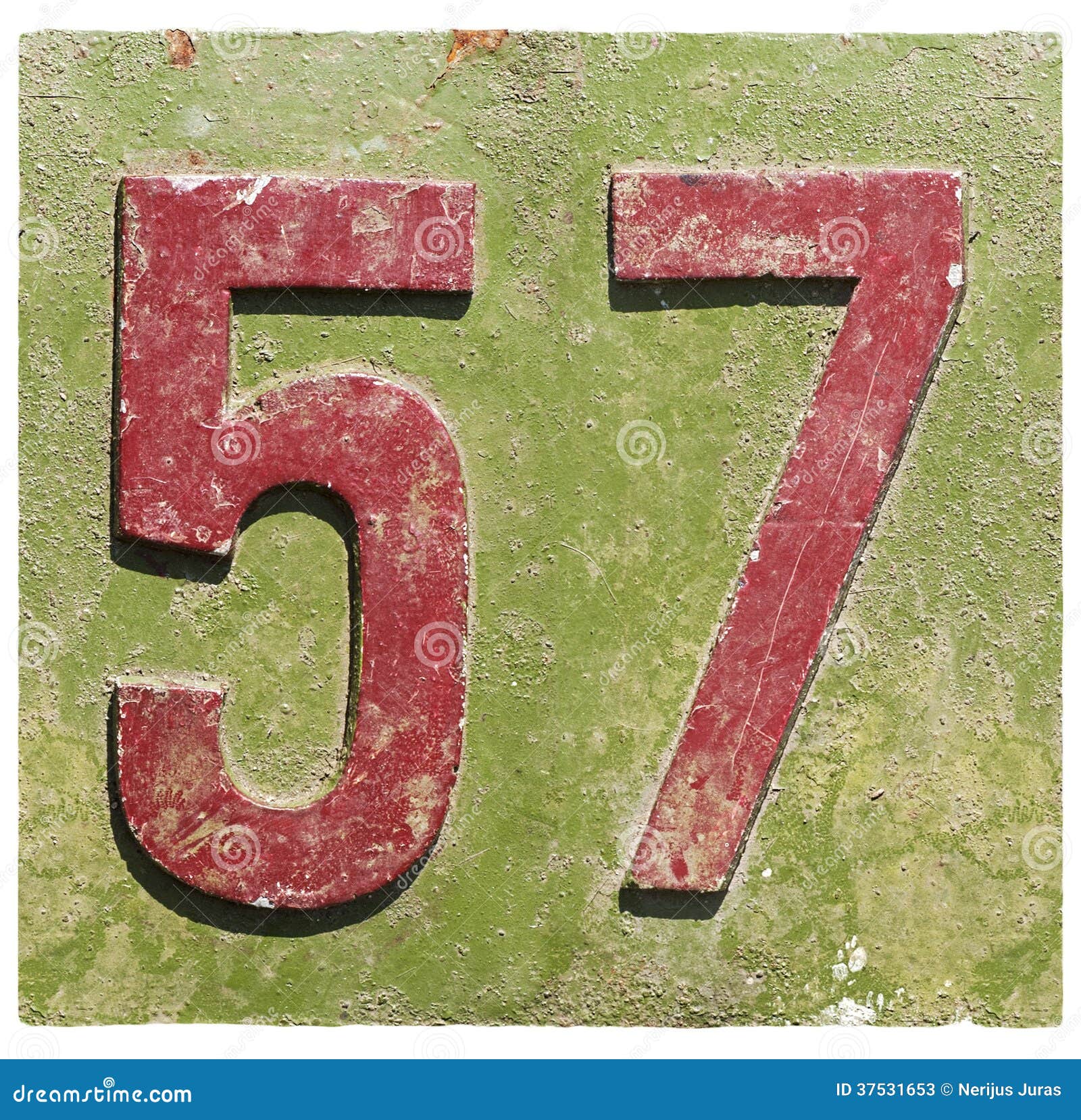 Plate with a number 57 stock image. Image of cracelated - 37531653