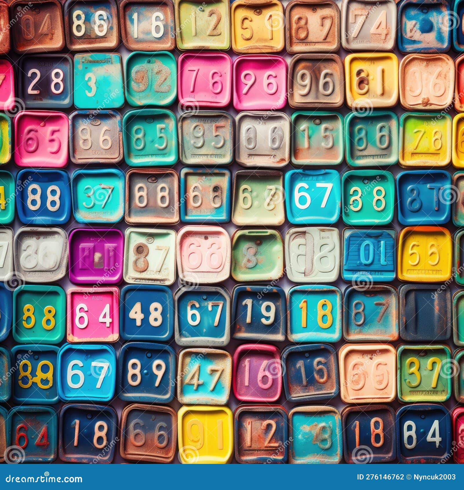 plate numbers digits pattern rainbow colorful poster background wall art