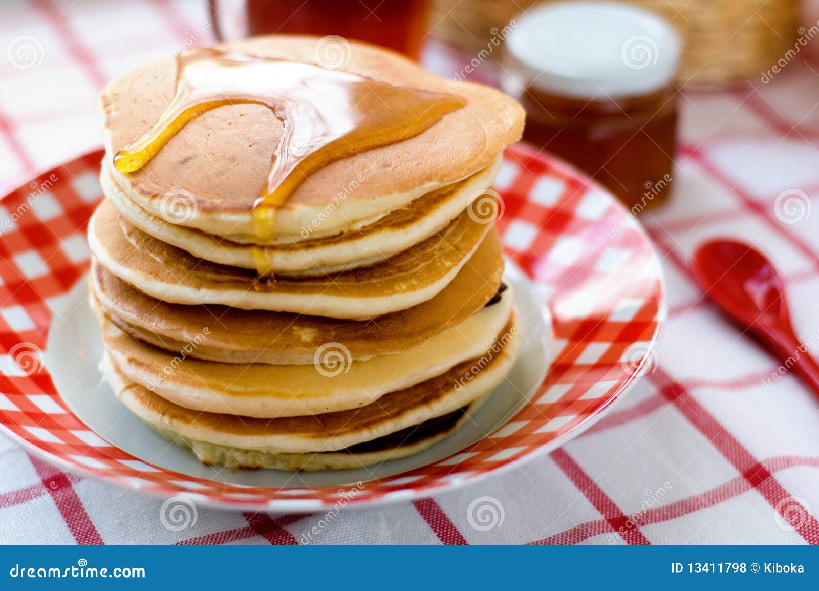Plate of pancakes stock photo. Image of pancake, lunch 13411798