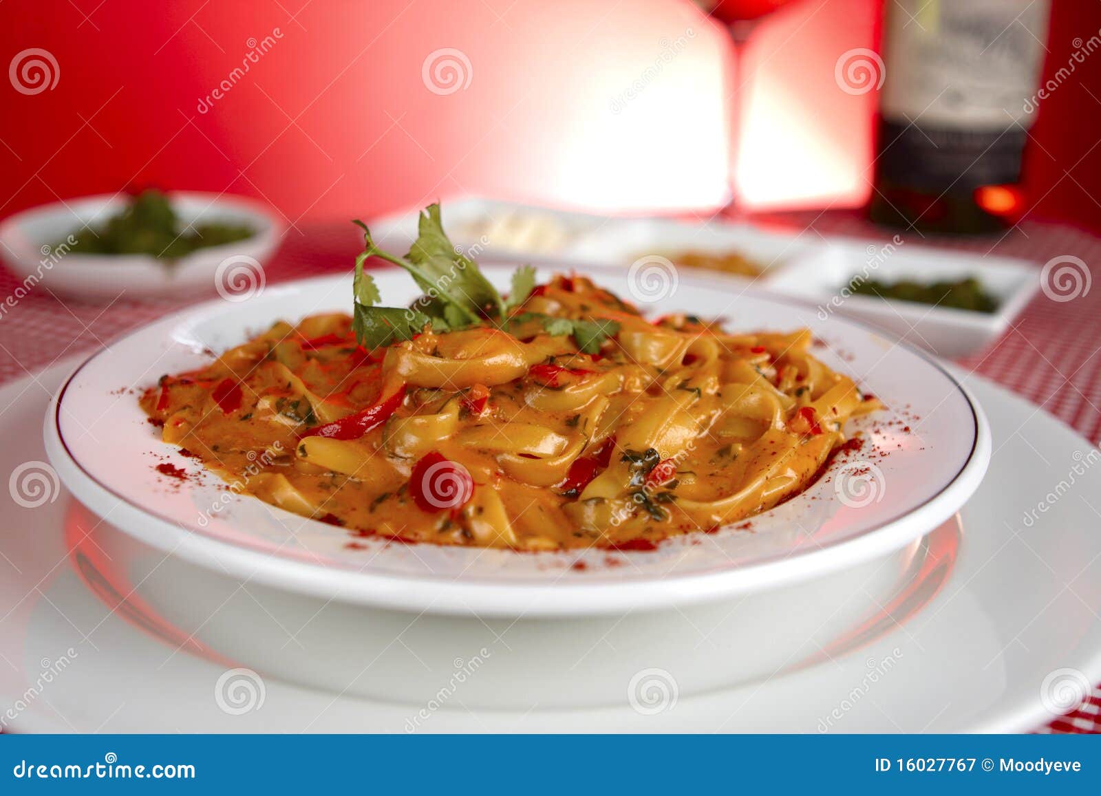 Plate of Pasta at an Italian Restaurant Stock Image Image of closeup, linguine 16027767