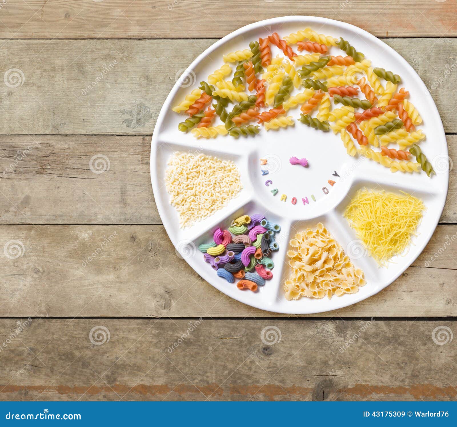 Plate with pastas stock image. Image of macaroni, white 43175309