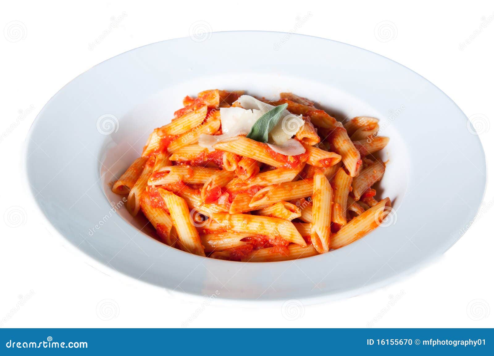 Plate of penne pasta stock photo. Image of flavorsome 16155670