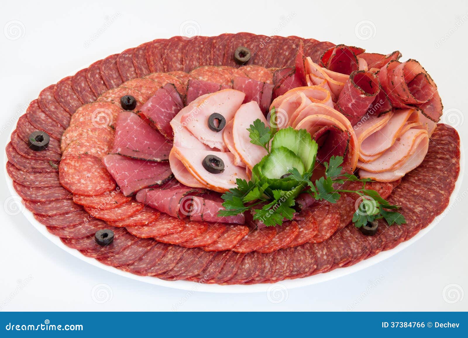 Plate of Salami, Delicatessen Stock Photo Image of bacon, slice 37384766