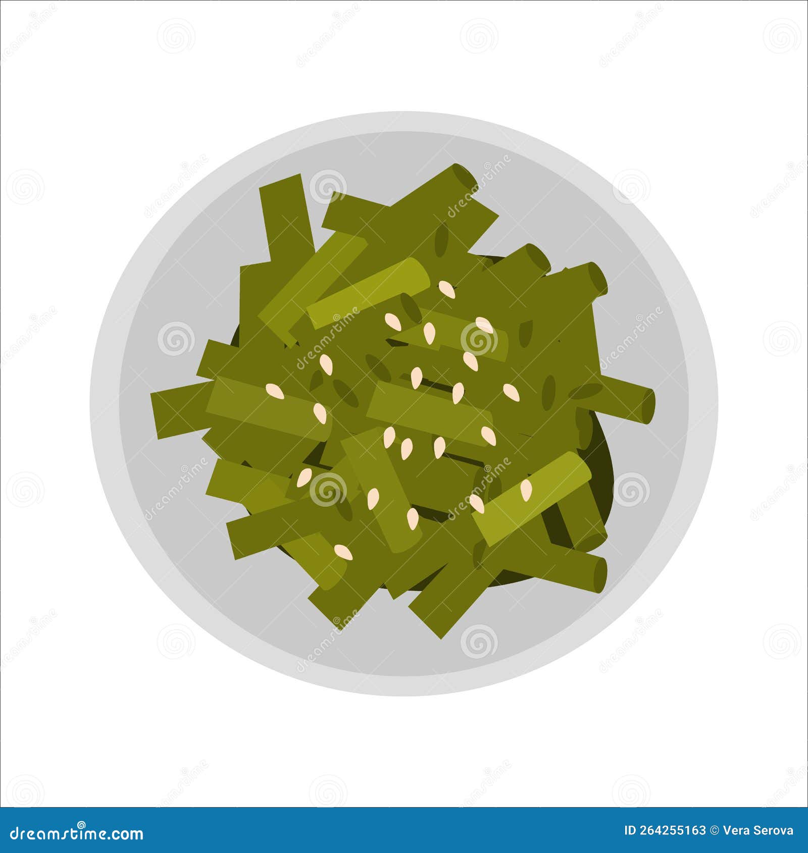Plate With Sesame Seeds And String Beans Stock Vector Illustration Of sesame-seed-sauce-recipe-food