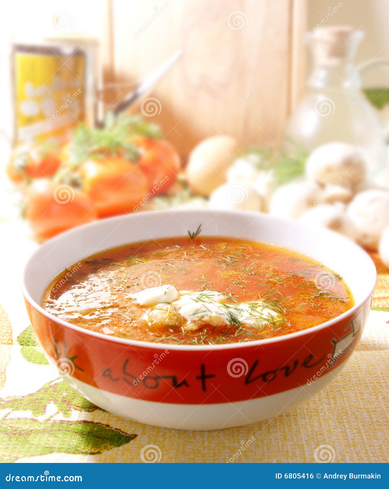 Plate of soup stock photo. Image of champignons, fragrant 6805416