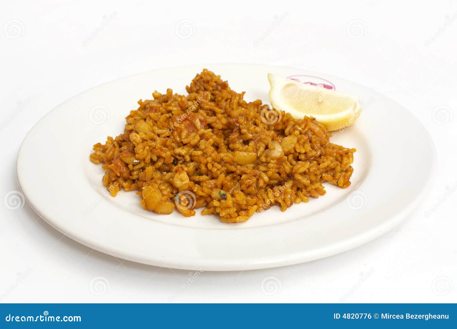 Plate with Spanish Traditional Food Paella Stock Photo Image of