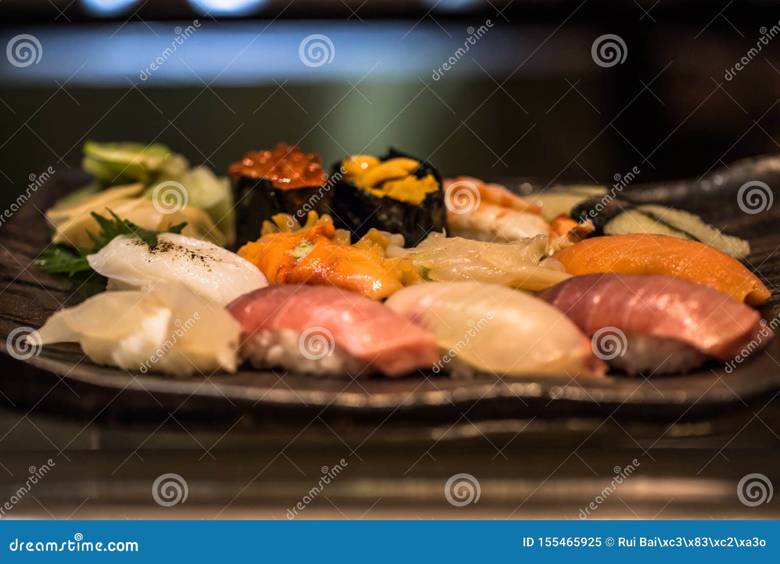 Plate of Sushi in a Restaurant in Tokyo, Japan Stock Image Image of