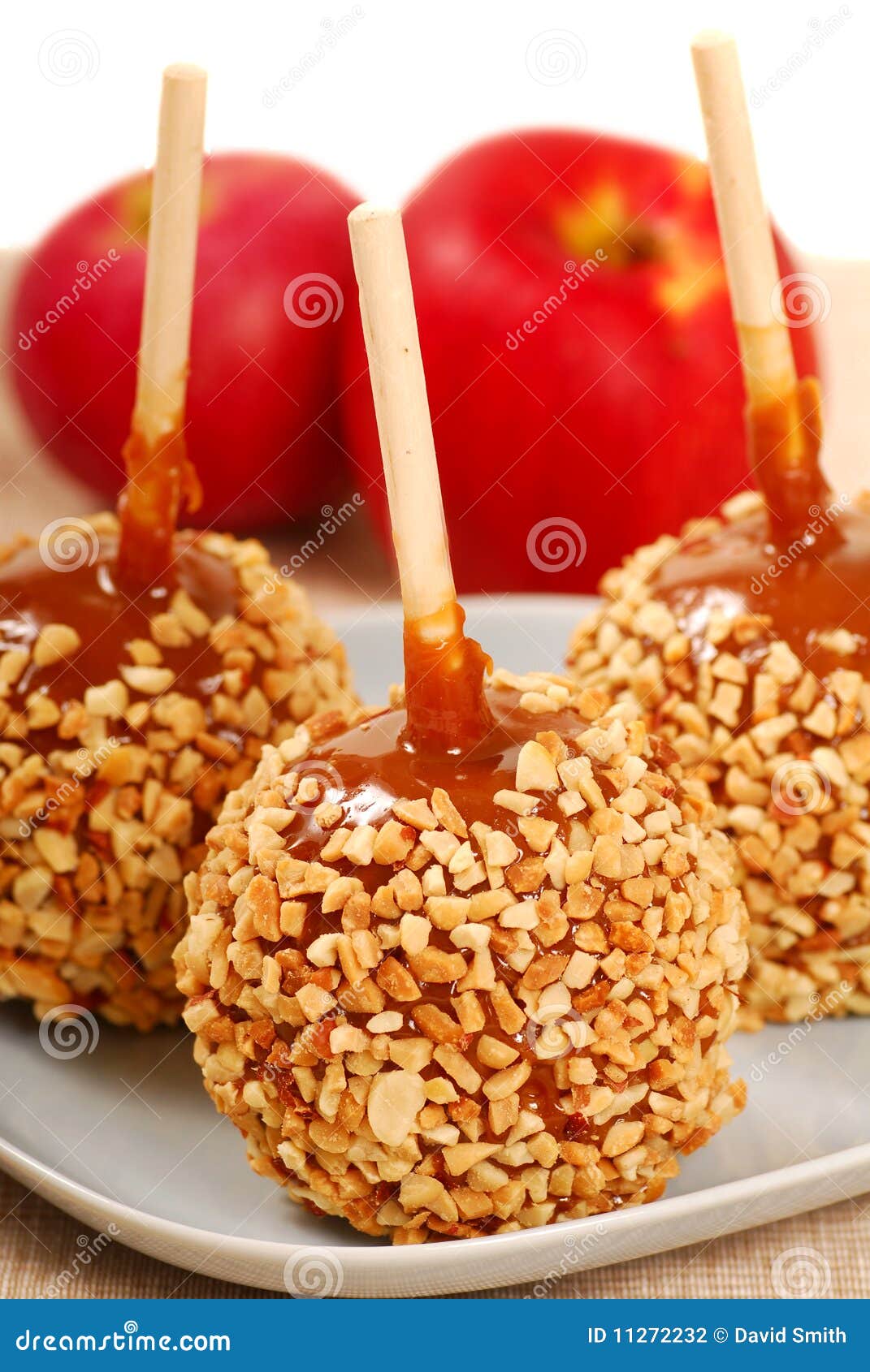 Plate of Taffy Apples for Halloween Stock Photo Image of dessert