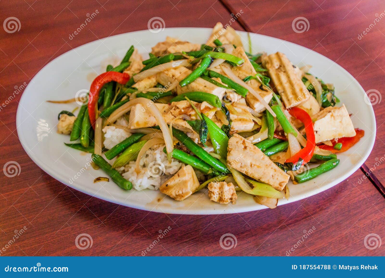 Rice, Tofu, Tempeh, Ground Beef Are Delicious Menus RoyaltyFree Stock