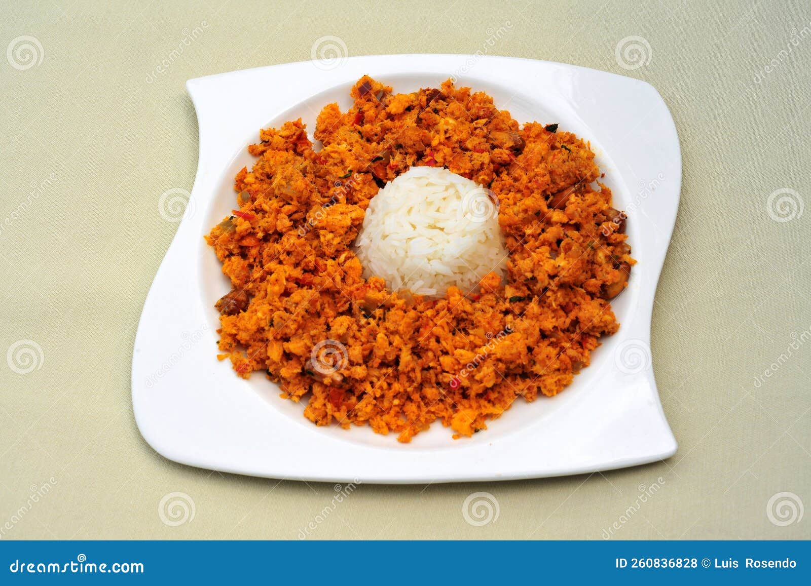 Plate of Tollo Norteño O Tollito Aliñado, Fish with Rice from Piura