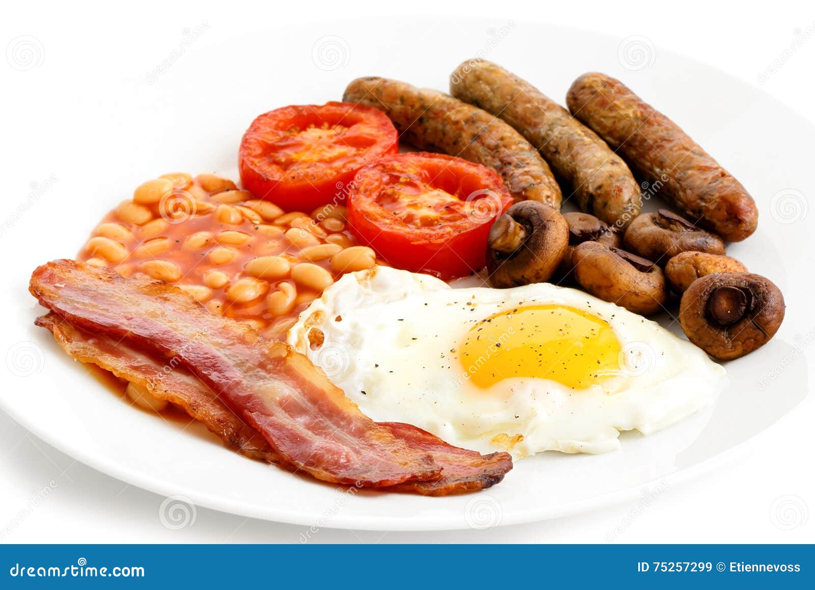 Plate of Traditional English Breakfast. Stock Image Image of plate